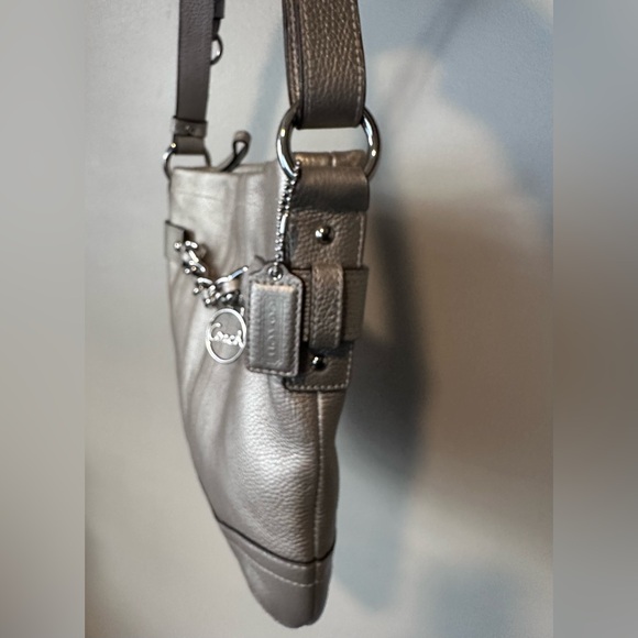 Coach, Crossbody/Shoulder Bag. Platinum in color, blush pink lining. Used once! - Picture 6 of 6